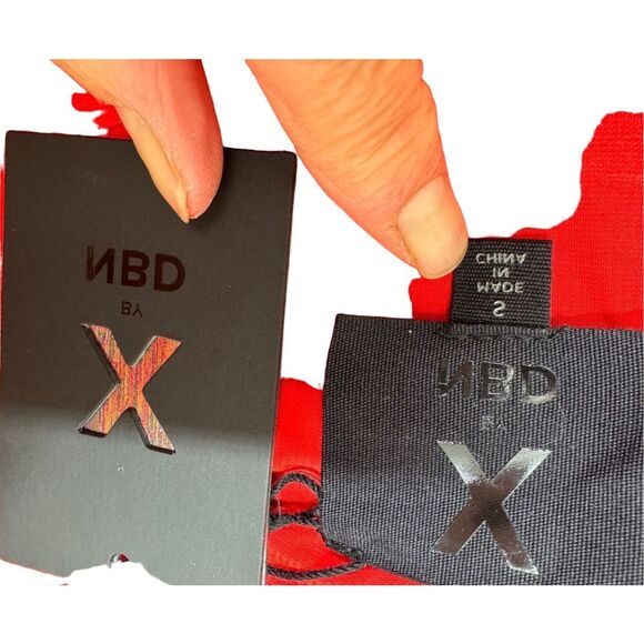 NWT NBD Britney Mini Red Lace Panels Cocktail Sleeveless Dress size small - Picture 3 of 10